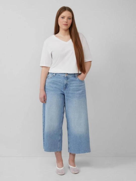 Foto van product Denim culotte / slim fit / high rise QS blauw