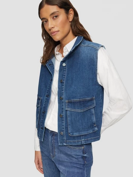 Foto van product Denim gilet met opstaande kraag s.Oliver blauw