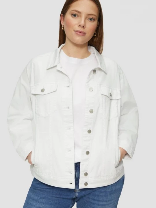 Foto van product Denim jack in een slanke pasvorm QS wit
