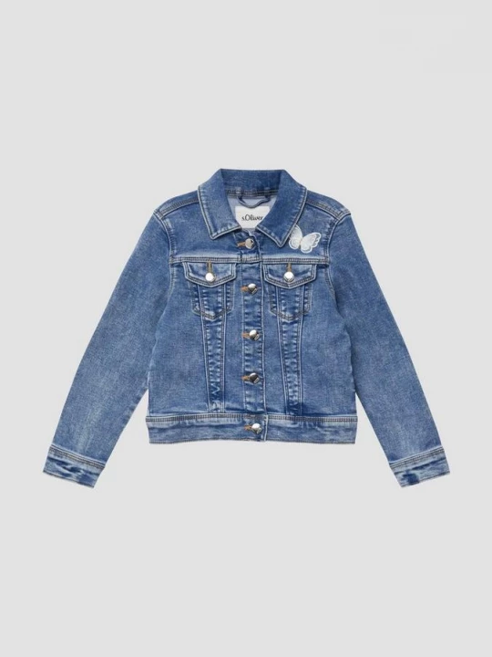 Foto van product Denim jack met applicaties en gebruikt effect s.Oliver blauw