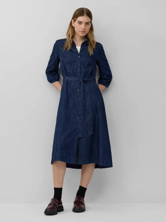 Foto van product Denim jurk met 3 / 4 mouwen en knoopsluiting s.Oliver blauw