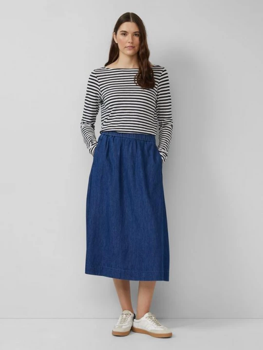 Foto van product Denim rok in midi lengte met steekzakken s.Oliver blauw