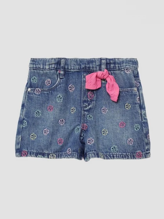 Foto van product Denim short met borduursel, een loose fit en strikdetail s.Oliver blauw