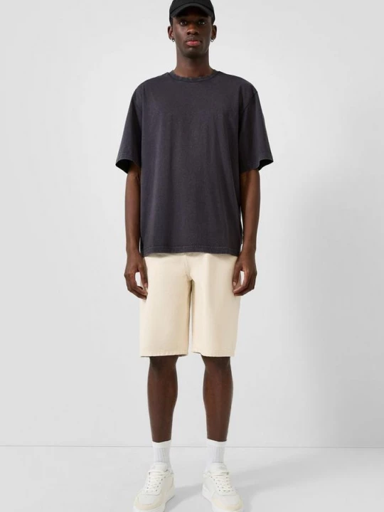 Foto van product Denim shorts / Los model / Halfhoog model QS beżowy