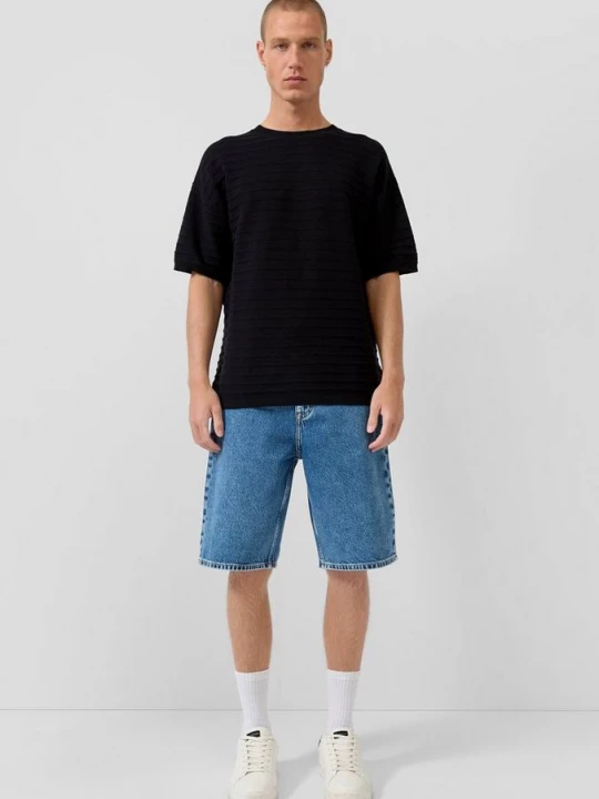 Foto van product Denim shorts / Losse pasvorm / Halfhoog model QS blauw