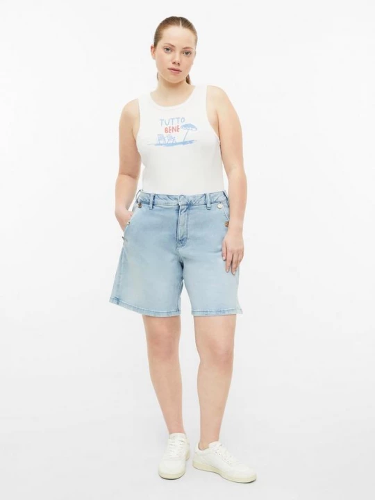 Foto van product Denim shorts met knoopdetail QS blauw