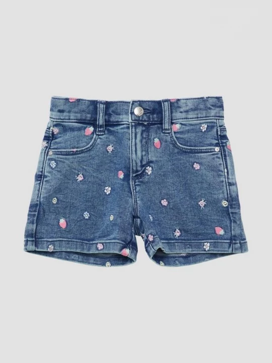 Foto van product Denim shorts / Super hoge taille / Wijde pijp / All-over borduursel s.Oliver blauw
