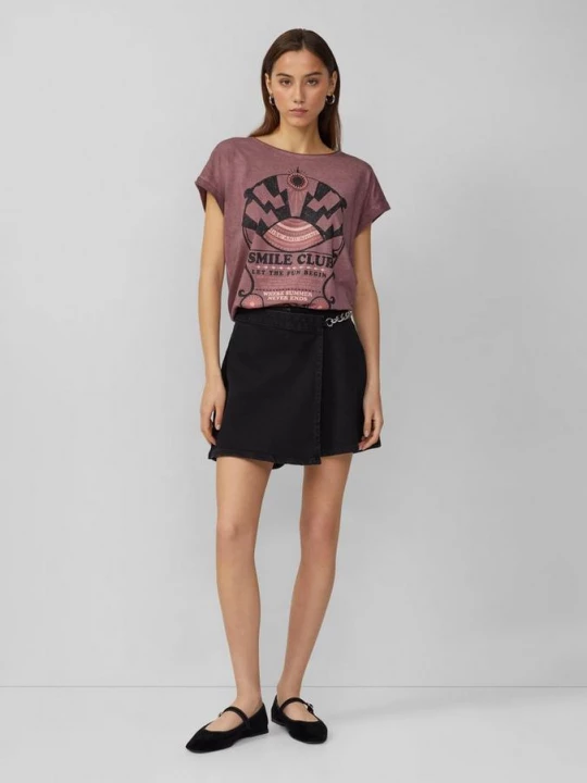 Foto van product Denim skort met kettingdetail QS zwart
