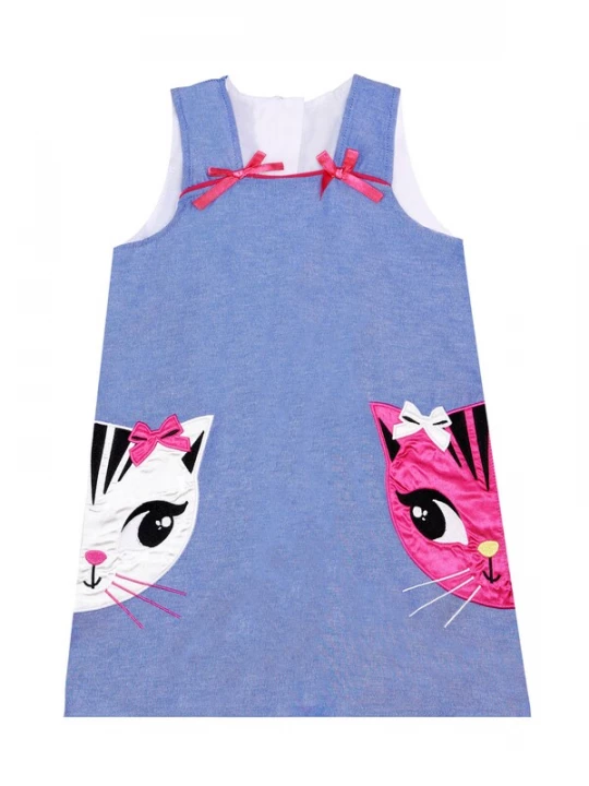 Foto van product Denokids Jurk ' CFF-20Y1-323 ' donkerblauw / pink / zwart / wit