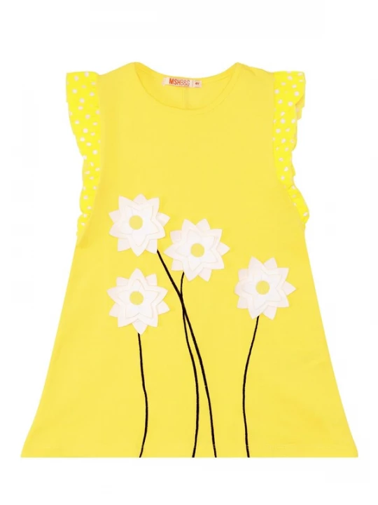 Foto van product Denokids Jurk 'Daisy Garden' geel / zwart / wit