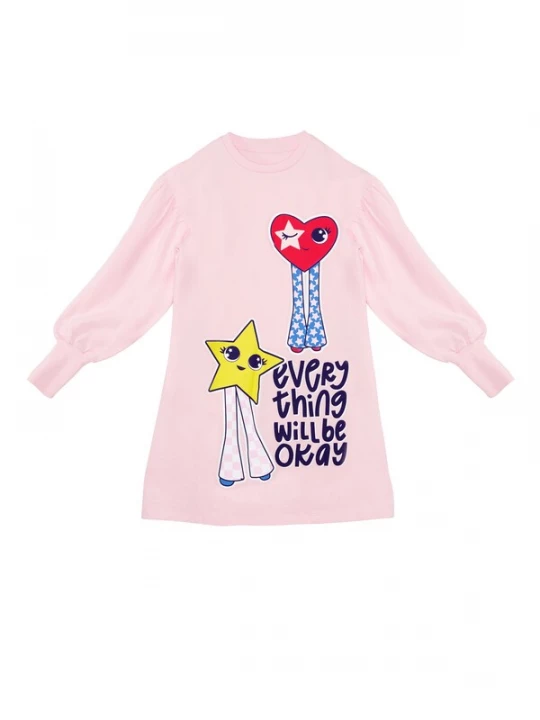 Foto van product Denokids Jurk 'Fancy' donkerblauw / geel / rosa / rood