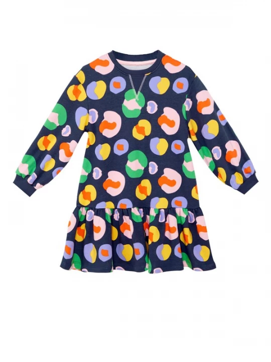 Foto van product Denokids Jurk 'Flowers' donkerblauw