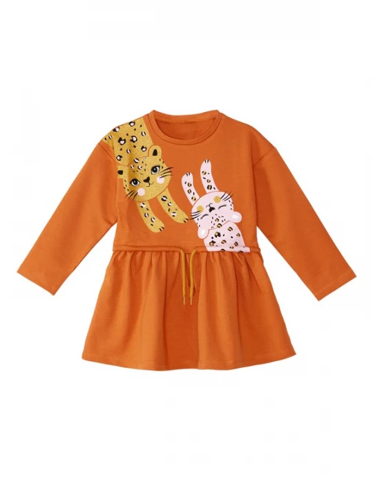 Foto van product Denokids Jurk geel / oranje / rosa