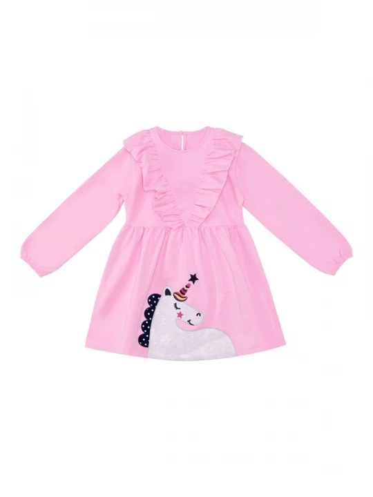 Foto van product Denokids Jurk 'Glitter Unicorn' rosa / zwart / wit