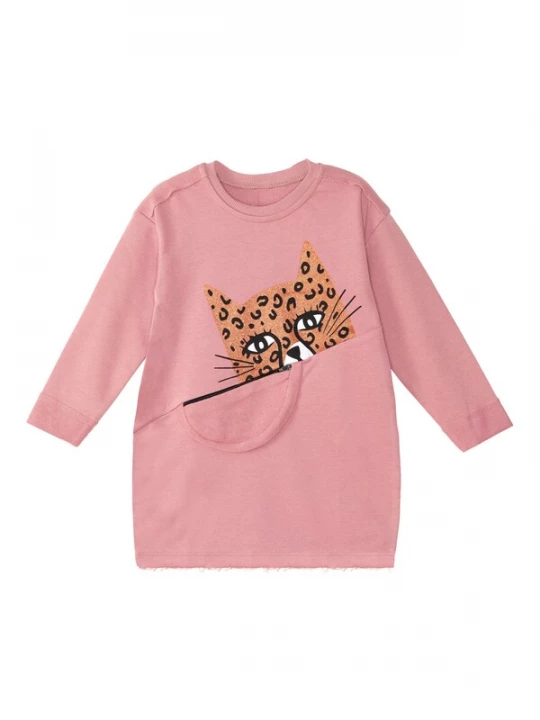 Foto van product Denokids Jurk 'Leopard Pocket' oudroze