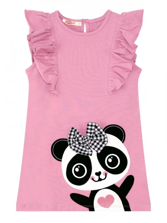 Foto van product Denokids Jurk 'Panda Frill' gemengde kleuren