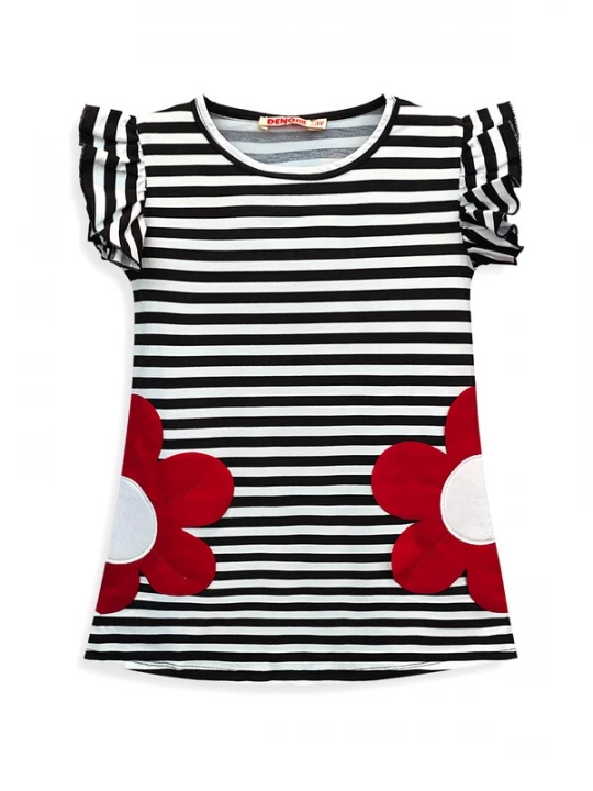 Foto van product Denokids Jurk rood / zwart / wit