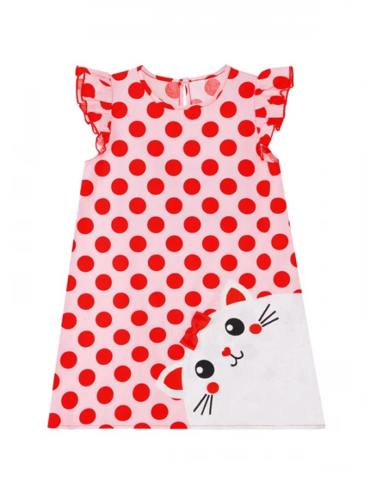 Foto van product Denokids Jurk rosa / rood / zwart / offwhite