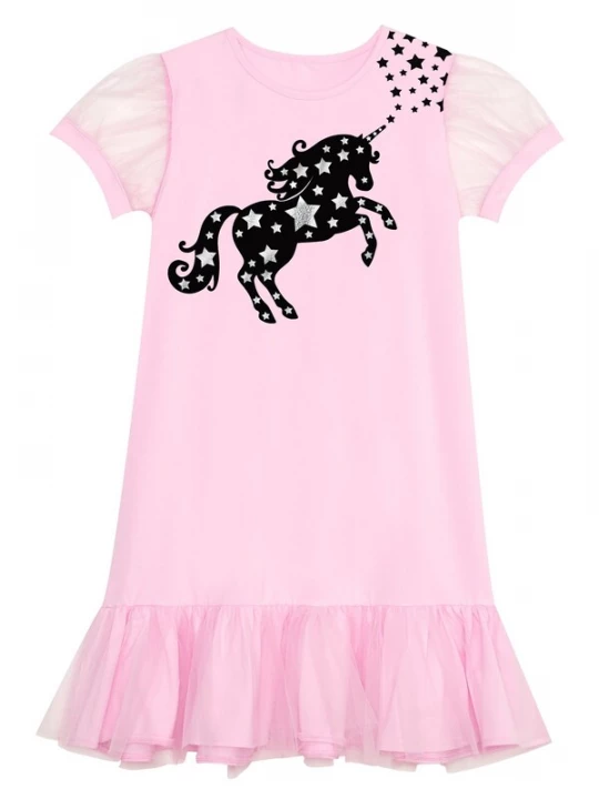 Foto van product Denokids Jurk rosa / zwart / zilver