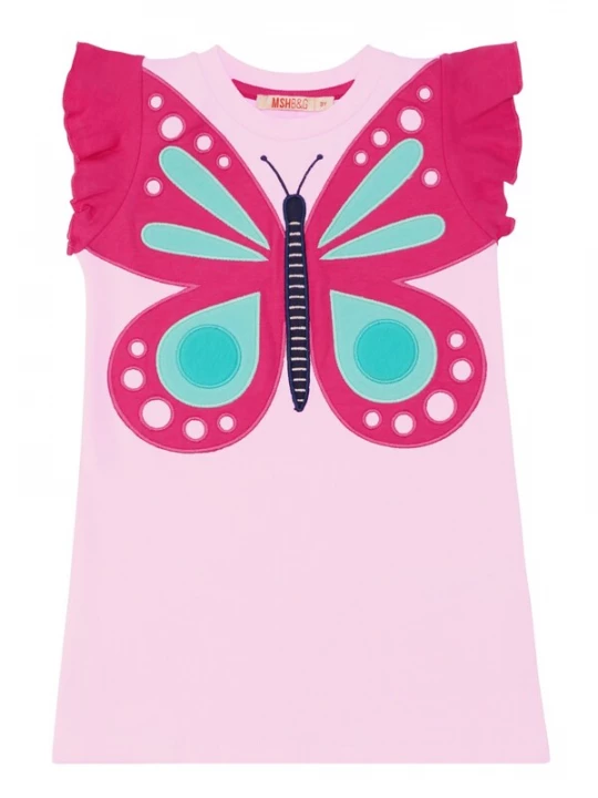 Foto van product Denokids Jurk 'Schmetterling' lichtblauw / donkerblauw / lichtroze / donkerroze