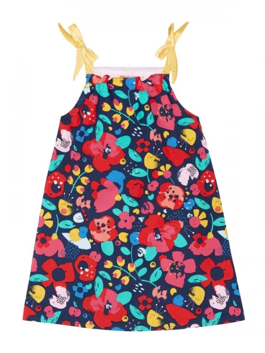 Foto van product Denokids Jurk 'Spring Flowers' donkerblauw