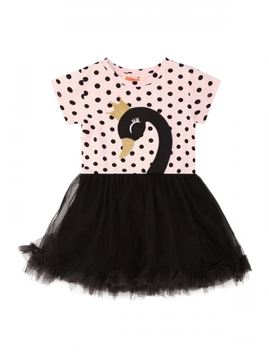 Foto van product Denokids Jurk 'Swan Tulle' pink / zwart