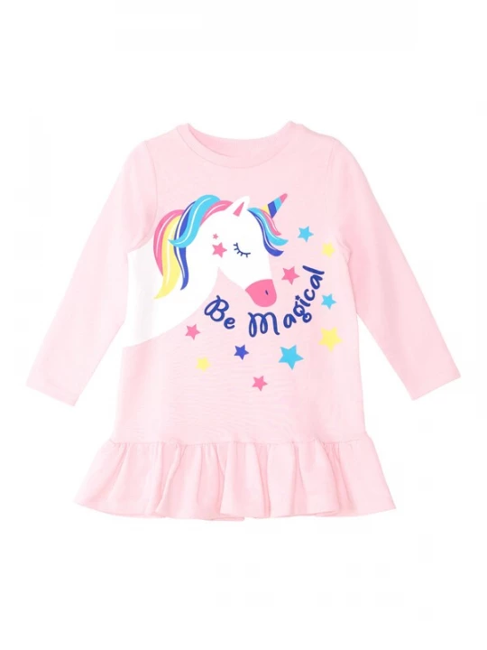 Foto van product Denokids Jurk 'Unicorn Magic' blauw / pink / rosa / wit
