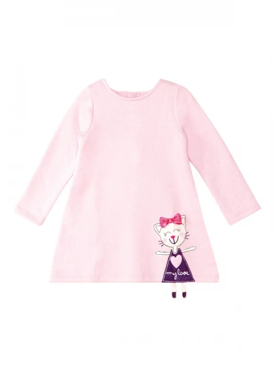 Foto van product Denokids Jurk 'White Cat' rosa