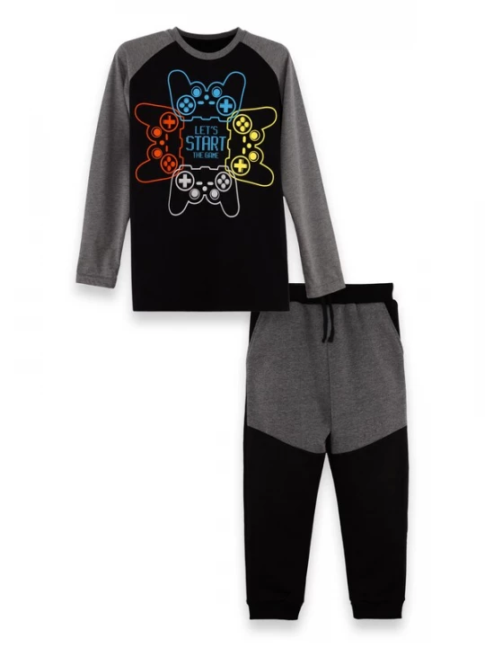 Foto van product Denokids Shirt ' CFF-25S1-081 ' grijs / rood / zwart