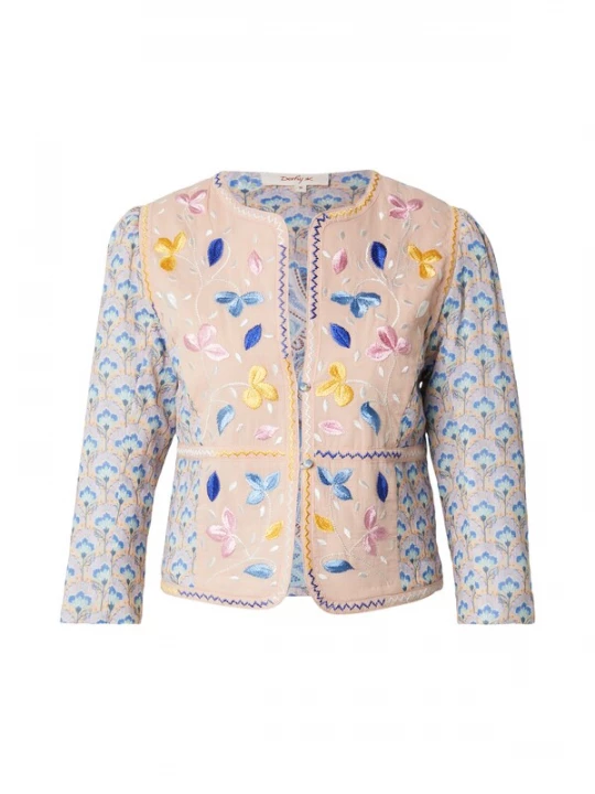 Foto van product Derhy Tussenjas 'OMAN' blauw / rosa / pastelroze / wit
