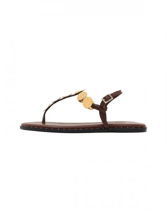 Foto van product Derimod Teenslipper beige / bruin