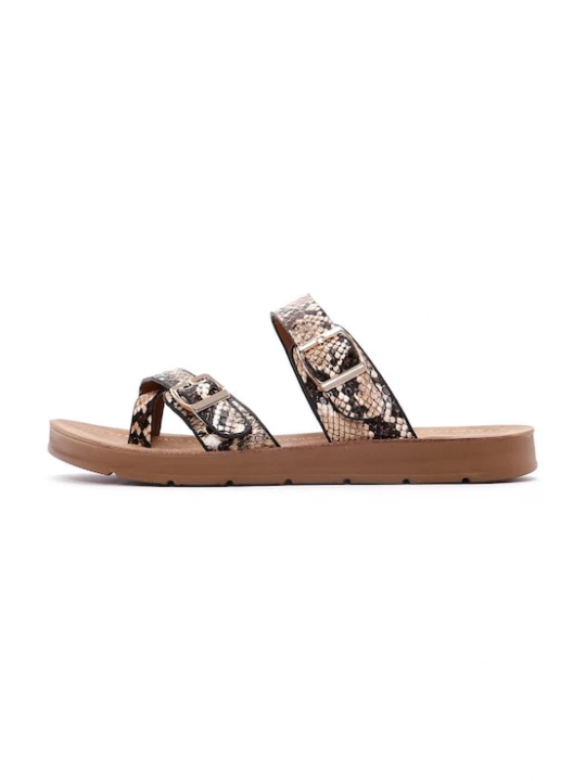 Foto van product Derimod Teenslipper bruin gemêleerd