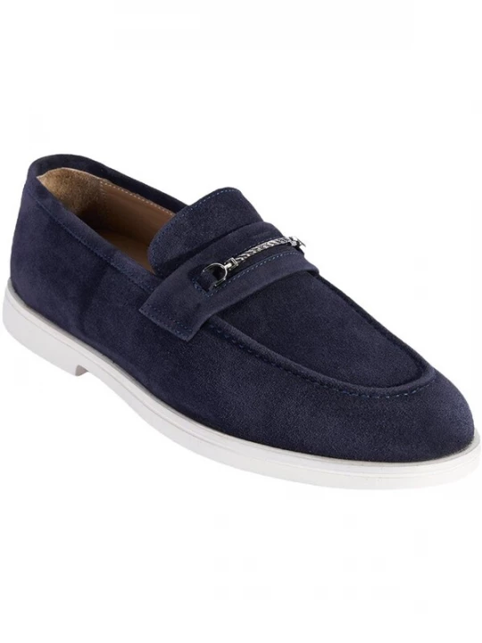 Foto van product Desa Mocassins 'DESA Herren-Wildlederslipper mit Metalldetails' blauw