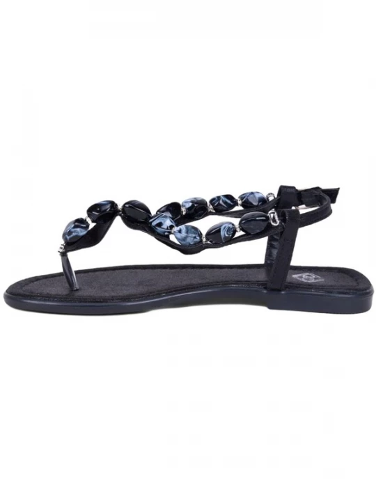 Foto van product Desa Sandaal 'DESA Damen-Sandalen mit Schnallendetail und Perlenbesatz' zwart