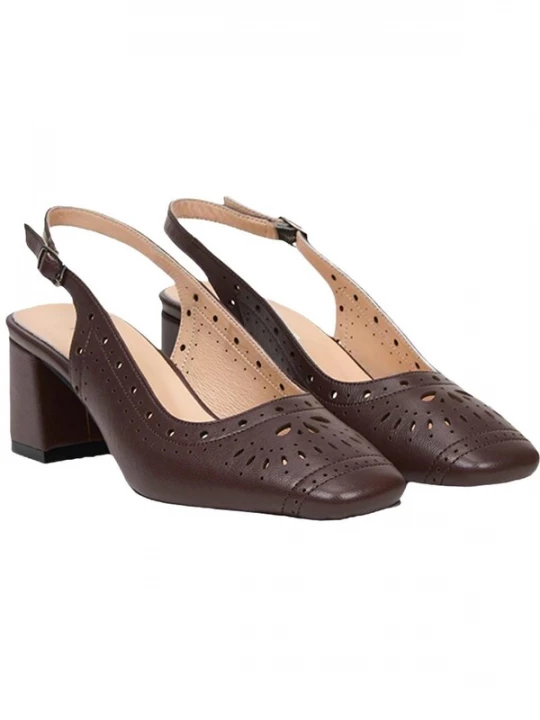 Foto van product Desa Slingpumps 'Blockabsatz-Schlupf' bruin