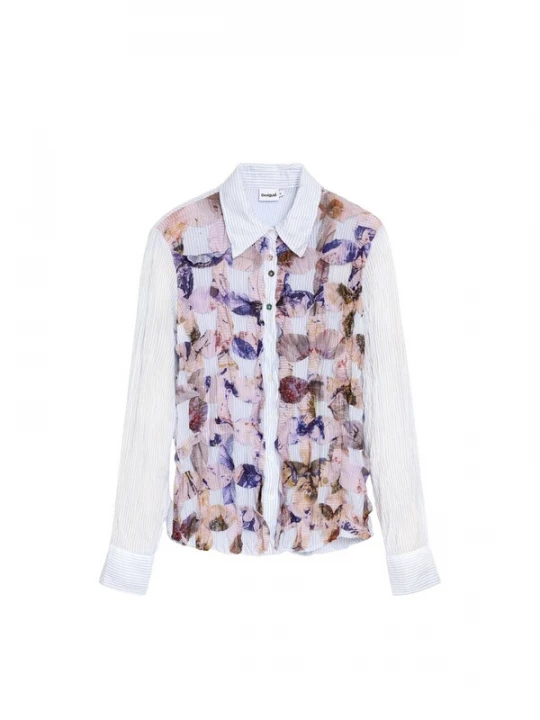 Foto van product Desigual Blouse indigo / duifblauw / sering / wit