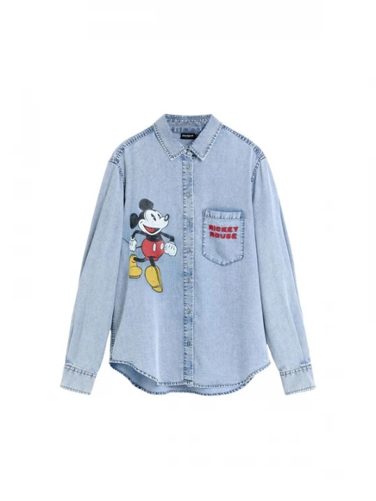 Foto van product Desigual Blouse 'Mickey Disney' blauw denim / mosterd / rood / zwart