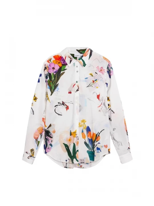 Foto van product Desigual Blouse orchidee / oranje / zwart / wit