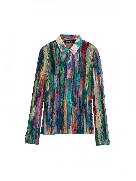 Foto van product Desigual Blouse petrol / spar / koraal / fuchsia