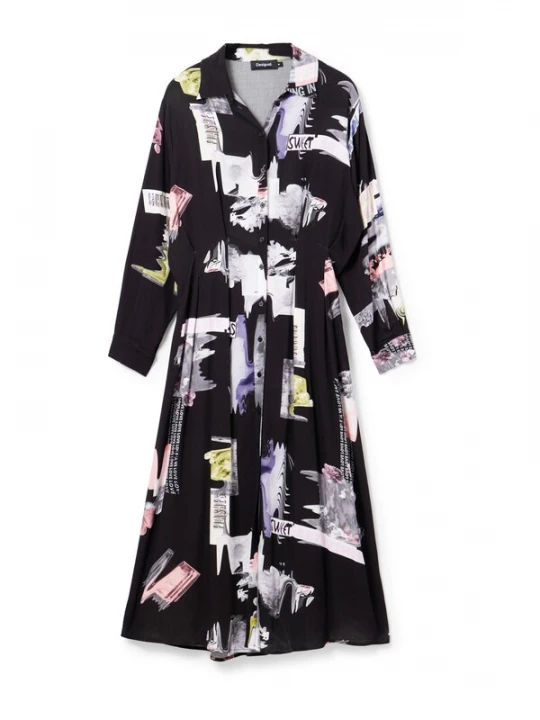 Foto van product Desigual Blousejurk 'PERCY' limoen / oudroze / zwart / offwhite
