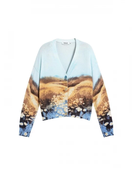 Foto van product Desigual Gebreid vest 'JERS_SUN 26SWJF18' lichtblauw