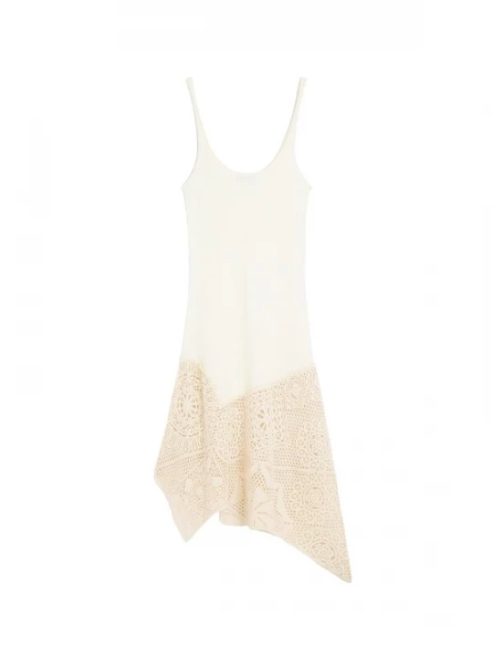 Foto van product Desigual Gebreide jurk beige / wit