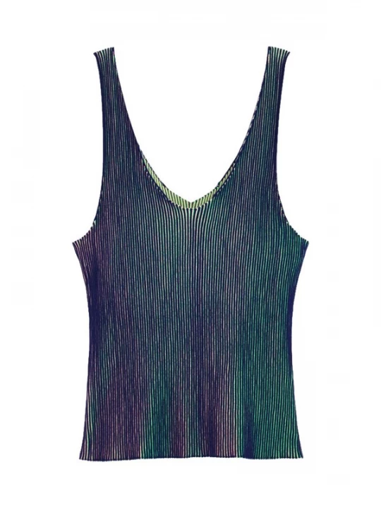 Foto van product Desigual Gebreide top aqua / donkerblauw / groen / lichtgroen