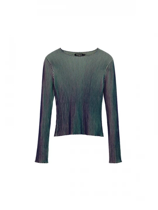 Foto van product Desigual Gebreide top crème / donkerblauw / groen / lichtgroen