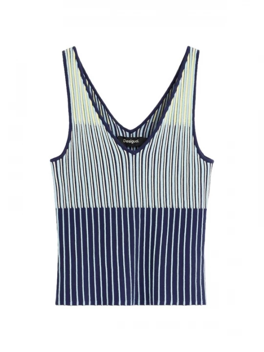 Foto van product Desigual Gebreide top navy / azuur / mintgroen