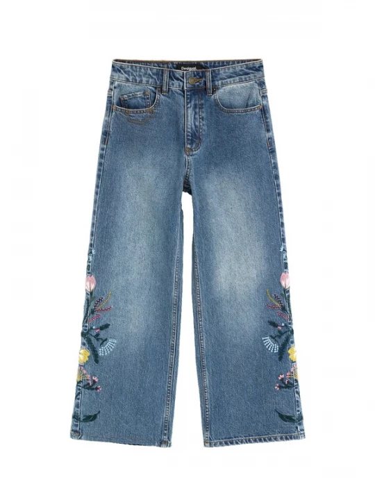 Foto van product Desigual Jeans 'Flower' blauw denim / citroen / petrol / rosa
