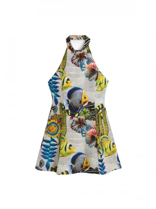 Foto van product Desigual Jurk blauw / geel / groen / zwart / wit