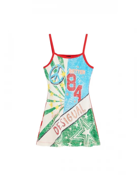 Foto van product Desigual Jurk blauw / groen / rood / wit