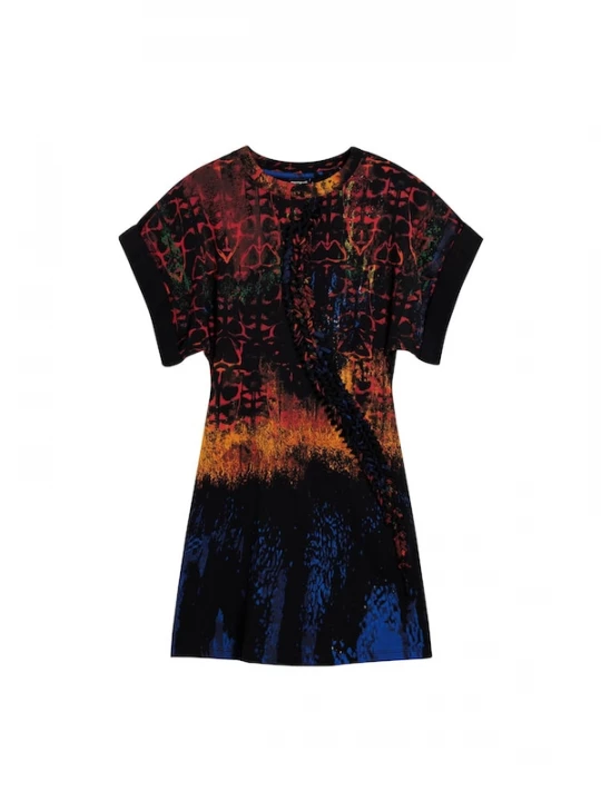 Foto van product Desigual Jurk blauw / oranje / rood / zwart