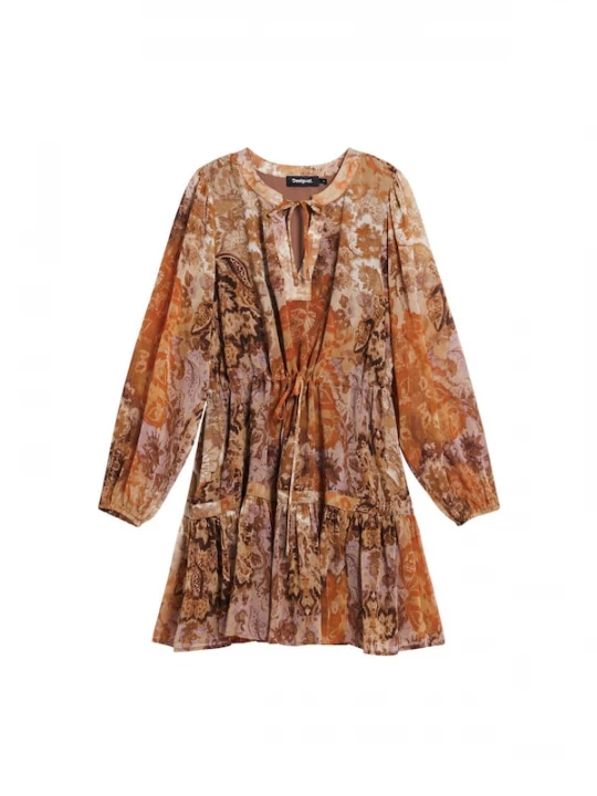 Foto van product Desigual Jurk bruin / lichtoranje / donkeroranje / offwhite